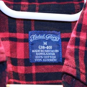 PLAID FADED GLORY FLANNEL BUTTON UP